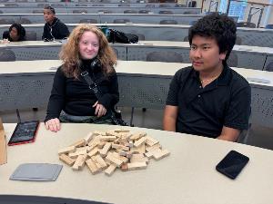 Student Group6 participate in Jenga project management activity